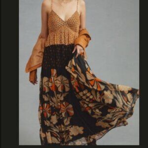 Anthropologie Forever That Girl Pleated Petitie Maxi Dress